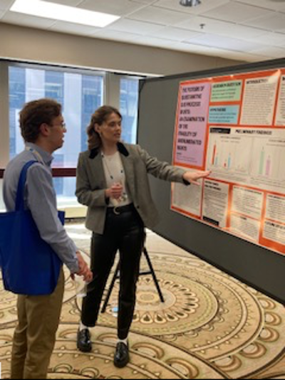 student presenting thesis